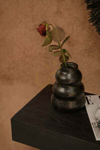 BAZAR BIZAR Burned Collection black terracotta vase, 17 cm small 8
