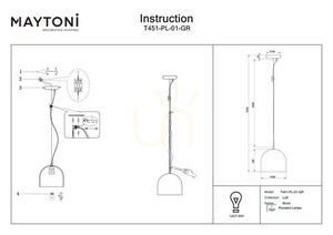 BRONI pendant lamp T451-PL-01-GR Maytoni small 6