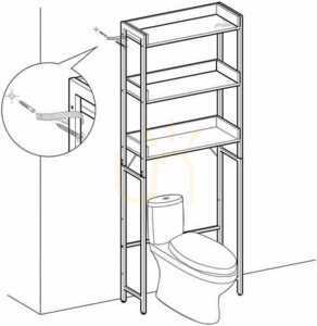 Bathroom Rack Over Toilet - BTS002B01V1 small 3