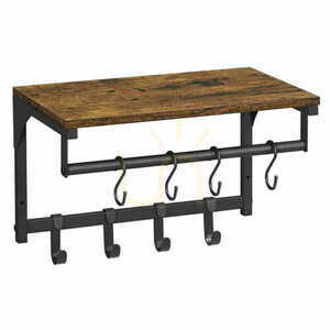 Wall Coat Rack with Shelf and 8 Hooks VASAGLE LCR103B01 small 0