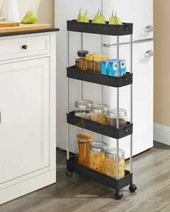 Cabinet on wheels 4 shelves black - KSC008B01 small 1