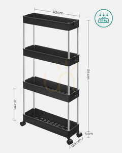 Cabinet on wheels 4 shelves black - KSC008B01 small 3