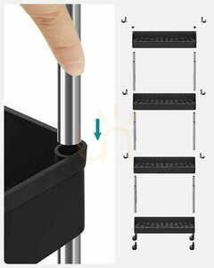 Cabinet on wheels 4 shelves black - KSC008B01 small 4