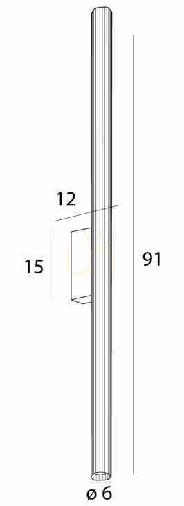 Show Wall Light Max Light Fayette W0368 Gold 91 cm 18W 3000K IP44 Wall Light Max Light Fayette W0368 Gold 91 cm 18W 3000K IP44