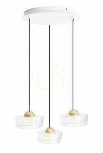 Pendant Light Max Light Lipari III P0543 White Brushed Gold 3-Light LED 3000K 0 Pendant Light Max Light Lipari III P0543 White Brushed Gold 3-Light LED 3000K small 0
