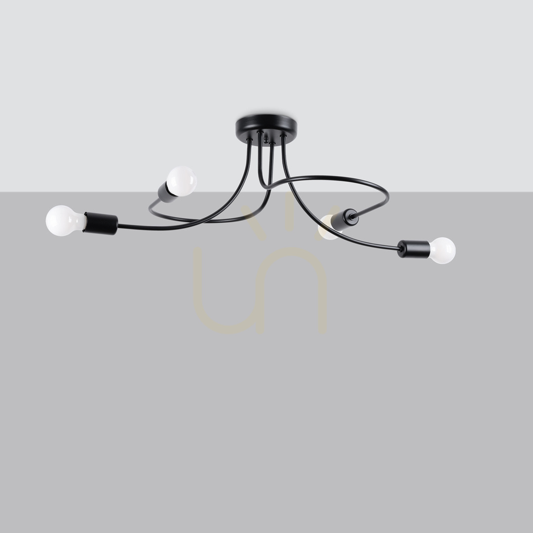Chandelier LEVAR 4 black Sollux