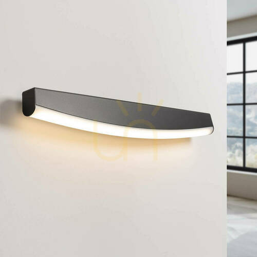 Check Thoro JORUN black LED wall light 3000 K, 60 cm