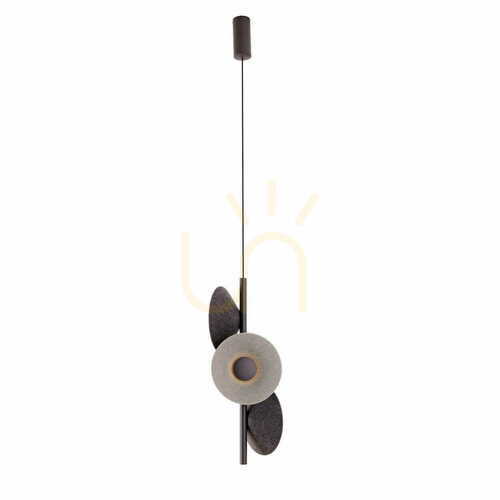 Check Pendant Light Max Light Puro P0562 Black Grey Felt 4-Light LED 3000K