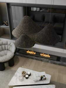 Pendant Light Max Light Bellmond P0565 Black Grey Felt 3-Light LED 60 cm small 6