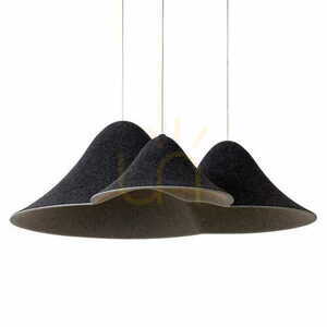 Pendant Light Max Light Bellmond P0565 Black Grey Felt 3-Light LED 60 cm small 2