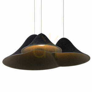 Pendant Light Max Light Bellmond P0565 Black Grey Felt 3-Light LED 60 cm small 0