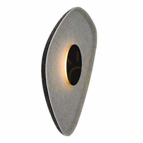 Check Max Light DEUX W0558 black and grey felt LED wall light, 5 W, 40 cm