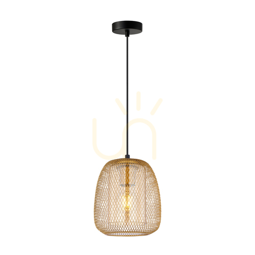 Check Italux Amber Golden Metal Glass Pendant Light E27 17.5 cm PND-28612-GD-AMB
