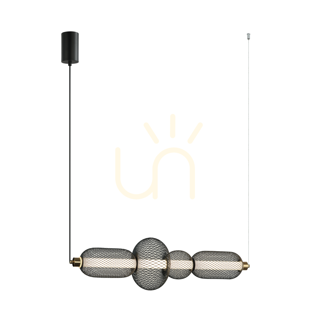 Italux Marco LED Pendant Light Black Steel 3000K 16W PND-84283-4-BK