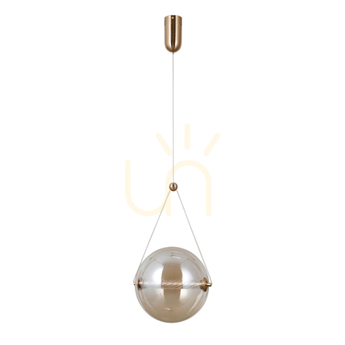 Check Italux Rastia LED Pendant Light Amber Gold 25 cm PND-34361-L-HBR-AMB