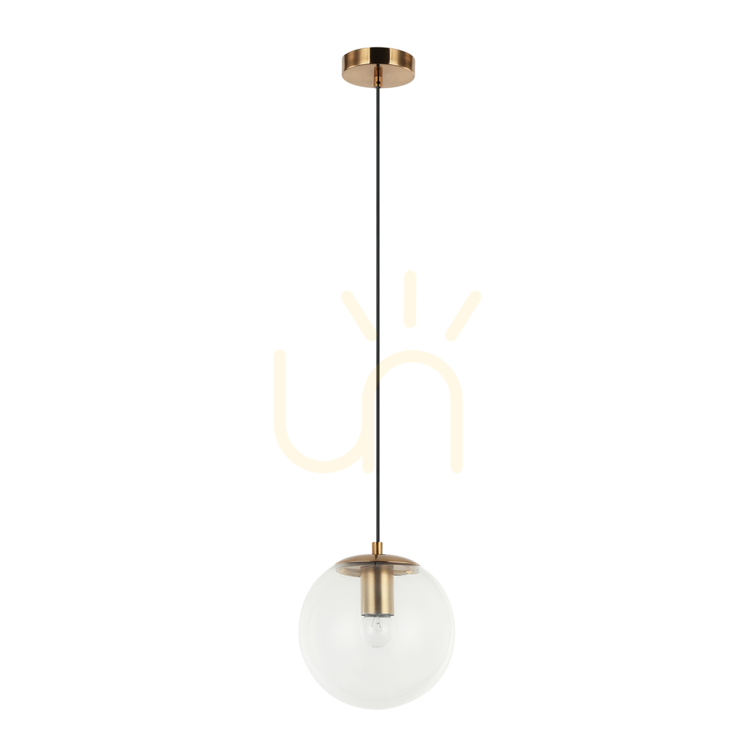 Italux Sarpo Pendant Light E27 Brass Transparent Glass 20 cm PND-58867-1S-BK-BRO