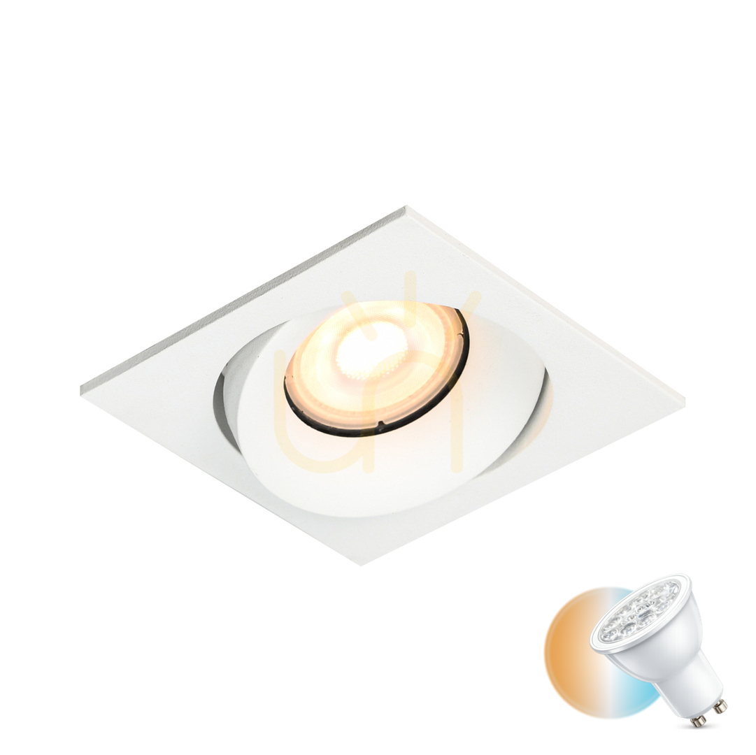 Italux Recessed Ceiling Luminaire GU10 White Aluminum 9x9 cm DL-26451-GU10-WH