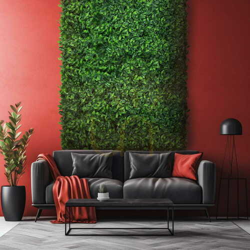 Check Artificial green UV Laurel mat 50x50cm