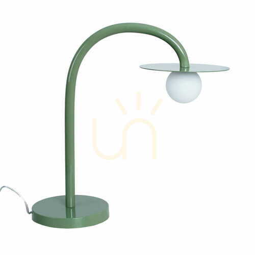 Check Table Lamp Max Light Enigma T0059 Green Metal Glass 45 cm