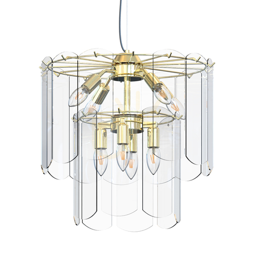 Check Zuma Line NIRA MD3523-8M-EGN gold chandelier, 8 × E14, 43 cm