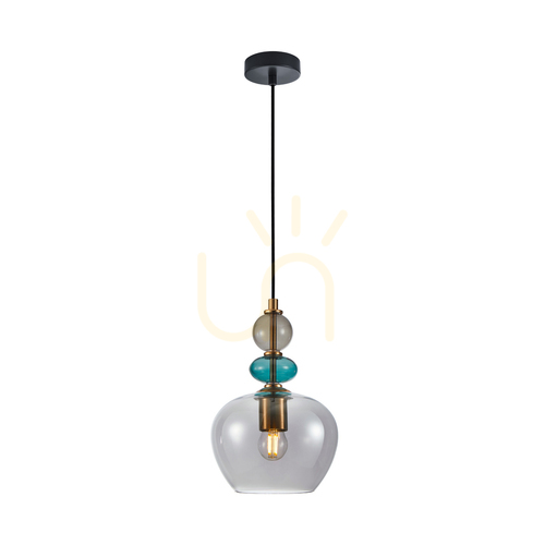Check Italux Pendant Light Gold Glass E27 19 cm PND-30263-1A-BRO-SG