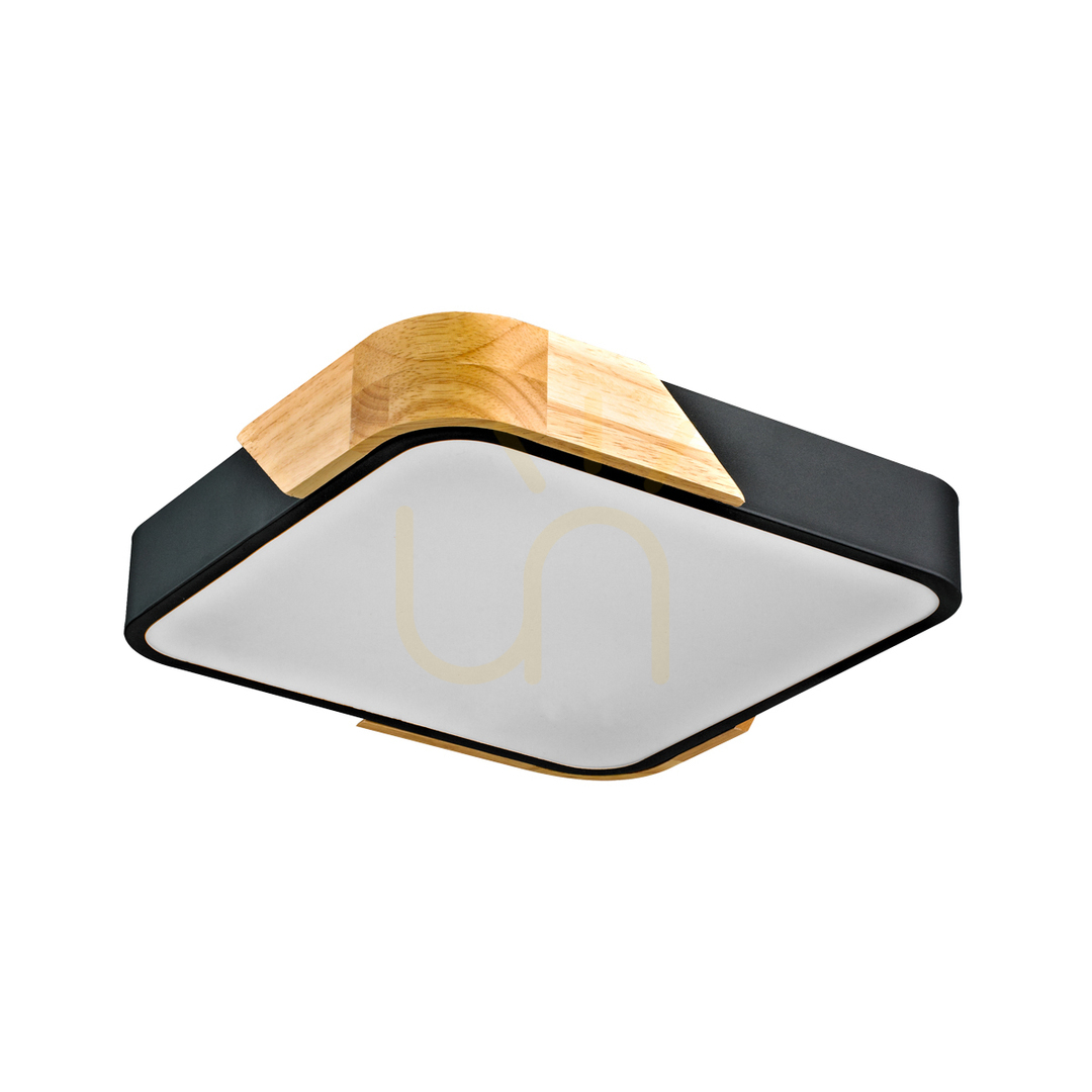 Italux Santer LED Surface Mounted Lamp 24W 3000K White Wood PLF-13187-BK-WO