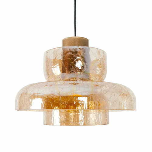 Check Max Light Signature C P0603 Pendant Light, Antique Brass and Amber Glass, LED 3000 K
