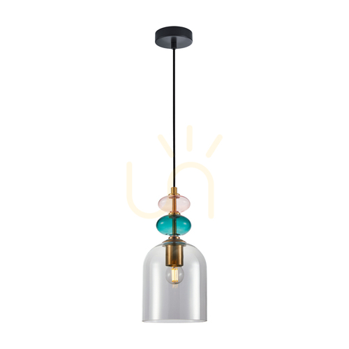 Check Italux Pendant Light Gold Glass E27 14.5 cm PND-30263-1B-BRO-SG