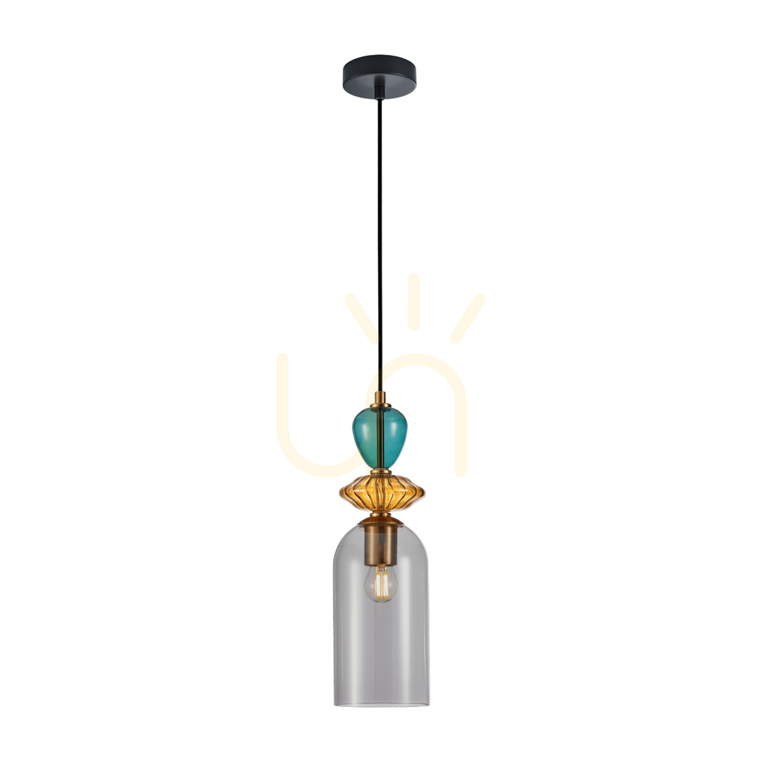 Italux Modern Gold Glass Pendant Light E27 12 cm PND-30263-1C-BRO-SG