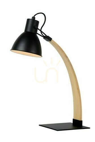 Check Lucide CURF Desk Lamp Black Wood E27 54 cm 03613/01/30