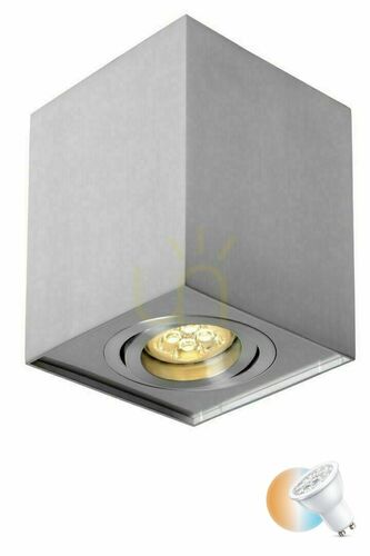 Check Lucide Tube Downlight Silver GU10 1x50W CCT Dimmable 22953/01/12