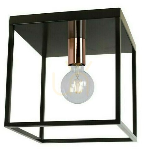 Check Lucide ARTHUR plafond noir cuivre métal vintage 25 cm 08124/01/30