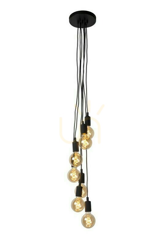 Lucide Fix Multiple Black Metal Pendant Light 7-Light 08408/07/30