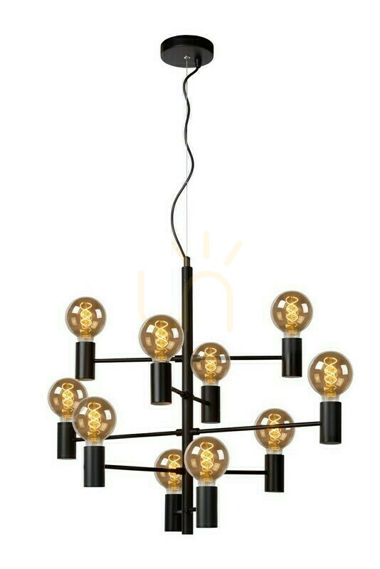 Lucide Leanne Pendant Light Black 10-Light Metal Vintage E27 21421/10/30