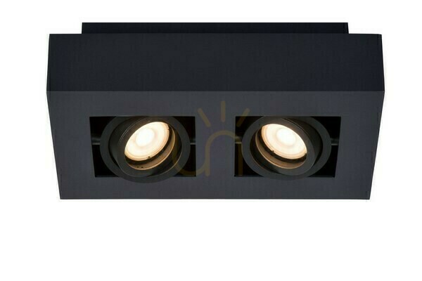 Lucide Xirax Black LED Downlight 2x GU10 CCT Aluminum 09119/11/30