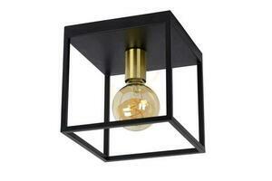 Lucide RUBEN black and brass flush ceiling light 22 cm 00124/01/30 small 1