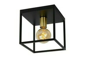 Lucide RUBEN black and brass flush ceiling light 22 cm 00124/01/30 small 0