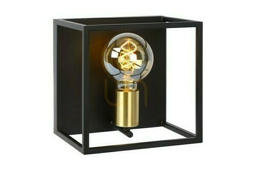 Check Lucide Ruben Wall Light Black Gold Vintage E27 00224/01/30