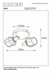 Lucide Nila black metal spot 2-light E14 77977/12/30 small 5