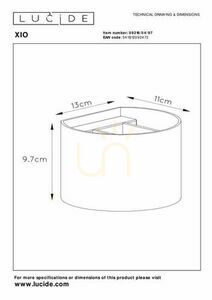 Lucide XIO Brown Aluminum LED Wall Light 09218/04/97 small 5