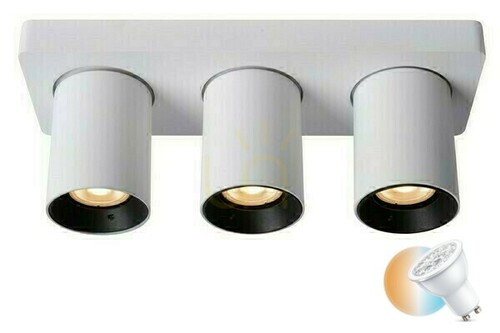 Check Lucide Nigel 3-Light LED Downlight White Aluminum GU10 Dimmable 09929/15/31