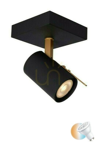 Check Lucide GRONY Black Gold LED Wall Light 17998/05/30