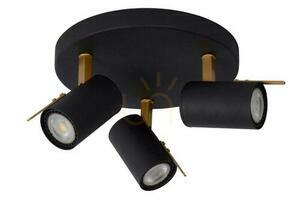 Lucide Grony 3-Licht Spot Schwarz Gold LED GU10 CCT 23 cm small 1