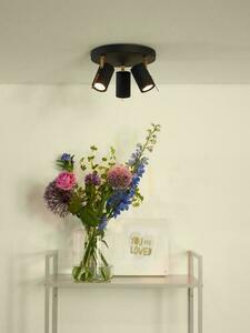 Lucide Grony 3-Licht Spot Schwarz Gold LED GU10 CCT 23 cm small 2