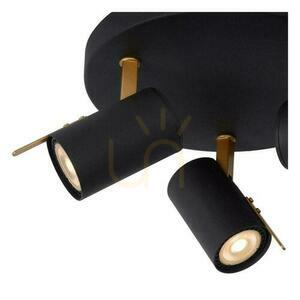 Lucide Grony 3-Licht Spot Schwarz Gold LED GU10 CCT 23 cm small 3