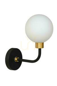 Lucide Berend Bathroom Wall Lamp Black Gold Glass Retro IP44 30265/01/30 small 1