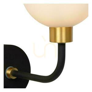 Lucide Berend Bathroom Wall Lamp Black Gold Glass Retro IP44 30265/01/30 small 4