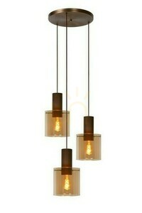Pendant Light Lucide Toledo Copper 3-Light Glass E27 50 cm 74405/13/62 small 0