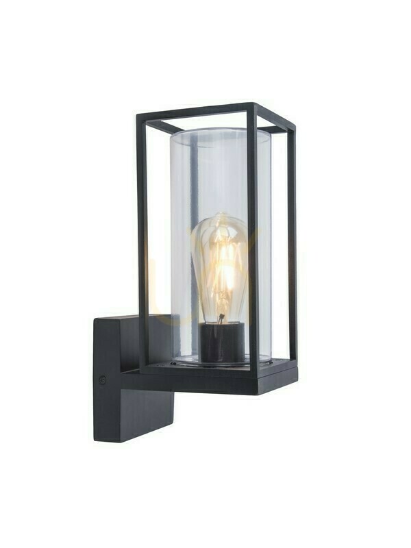 Outdoor Wall Lamp Lutec Flair Black Aluminum Glass E27 40W 5288801012