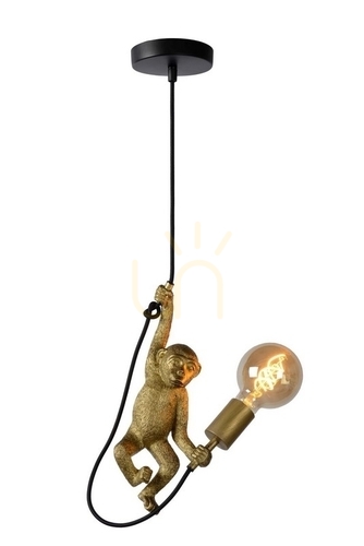 Check Lucide Extravaganza Chimp black pendant light 18 cm E27 10402/01/30